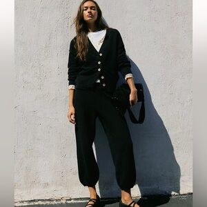 Free People Black Hailee Cardi Set